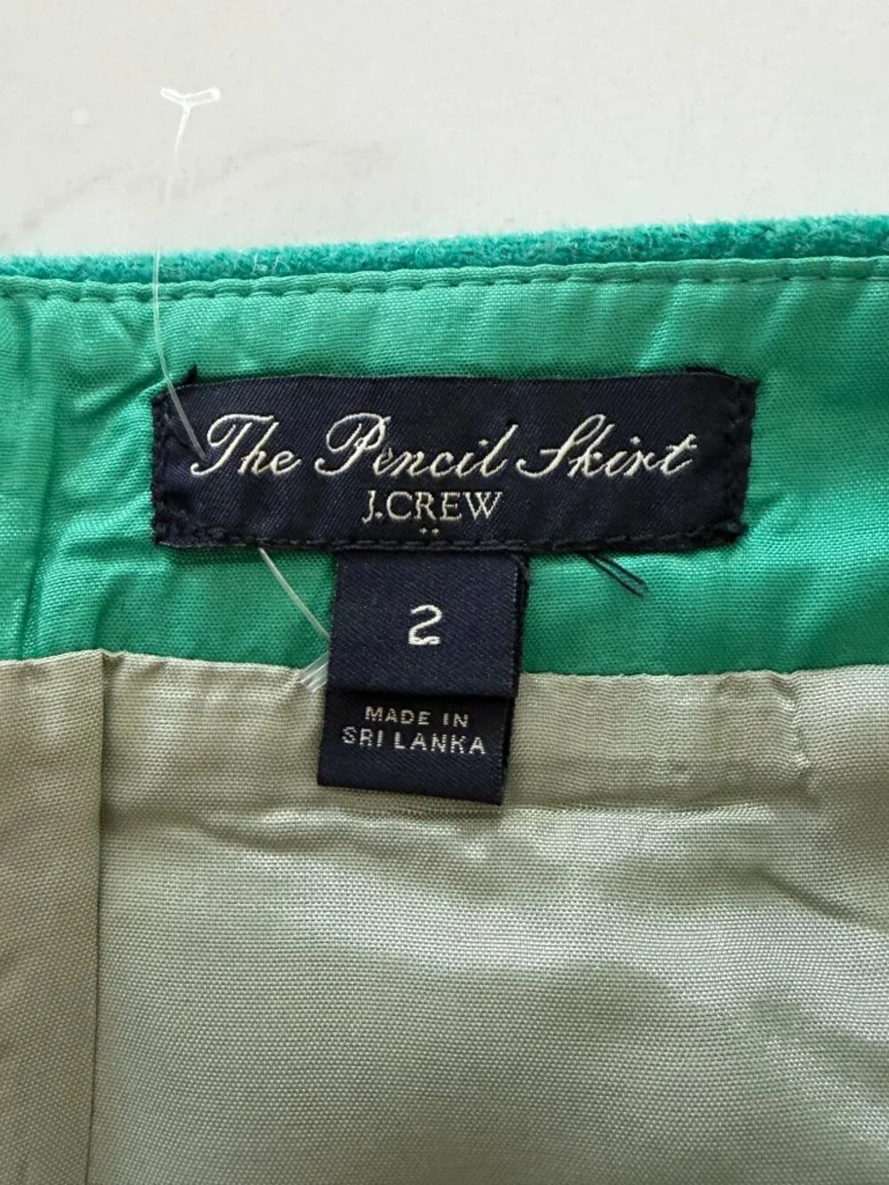 J.Crew Green Wool Blend The Pencil Skirt